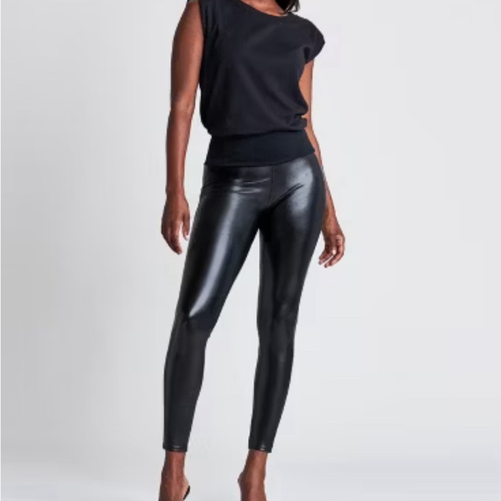 ASSETS by SPANX Women's All Over Faux Leather Leggings - Picture 2 of 8